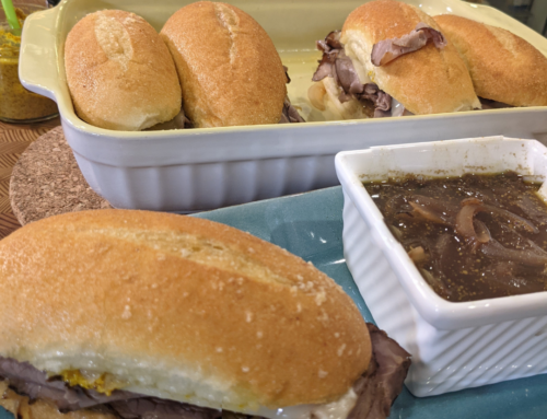 Roast Beef Melts with Au Jus Dipping Sauce