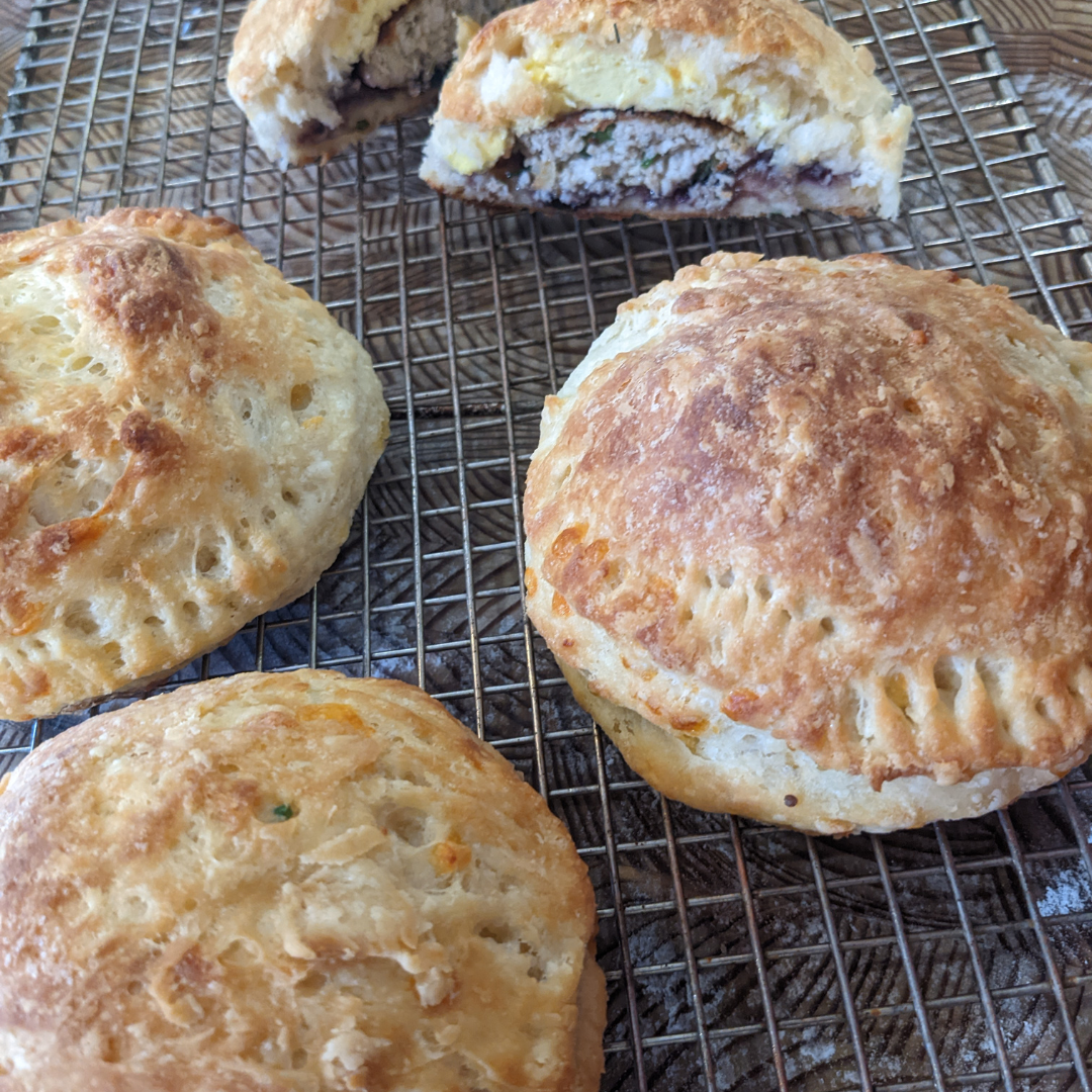 Sausage & Egg Stuffed Breakfast Biscuits