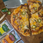 Three cheese pizza with sausage and bacon recipe