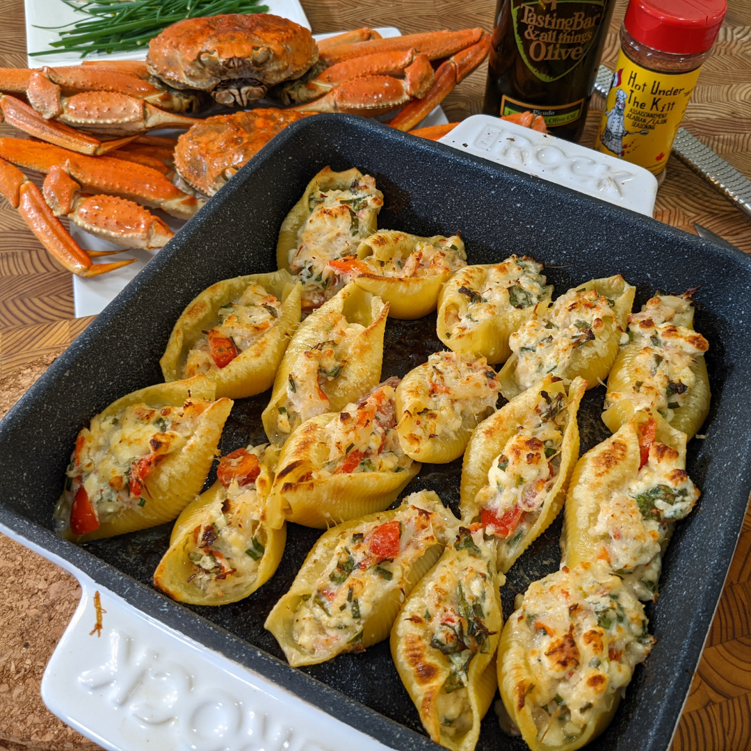 Crab & Three Cheese Stuffed Pasta Shells Recipe