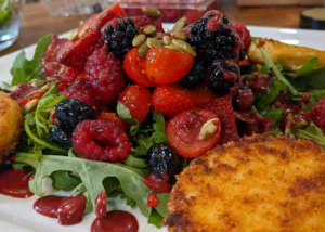 Summer Berry Salad with Blackberry Vinaigrette and fried Goat Cheese Recipe