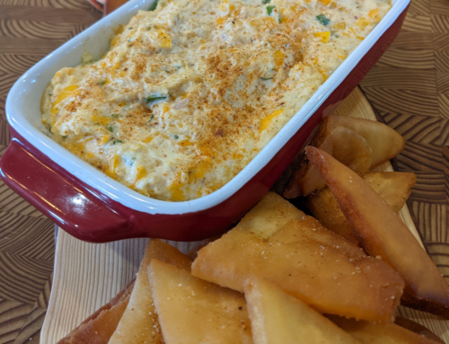 Cheesy Crab Dip with Fried Naan