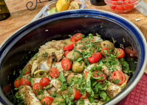 Mediterranean Haddock with Olives and Tomatoes recipe