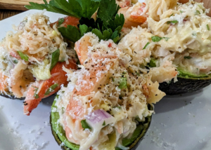 A Flavor Explosion: Snow Crab Stuffed Avocados with Fresh Herbs recipe