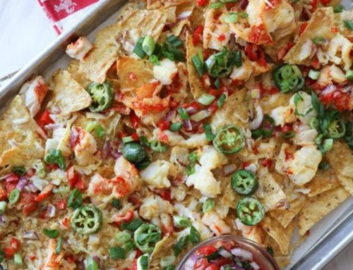 Lobster Nachos with Clasic Cheese Sauce