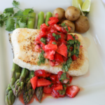 Pan Seared Halibut with Strawberry Salsa recipe