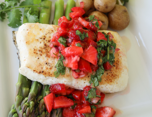 Pan Seared Halibut with Strawberry Salsa